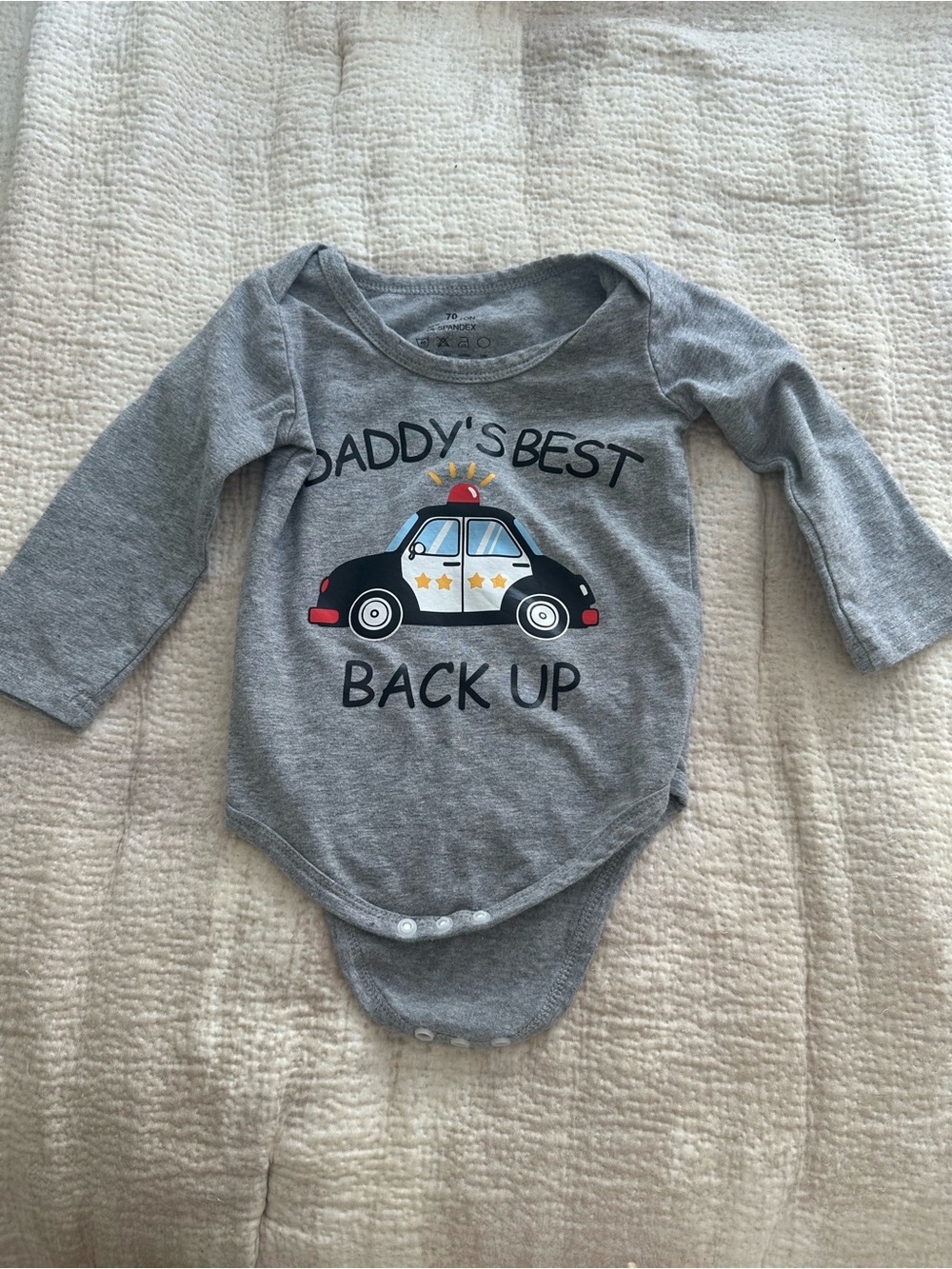 Grey 'Daddy's Best Backup' Long-Sleeve Baby One-Piece